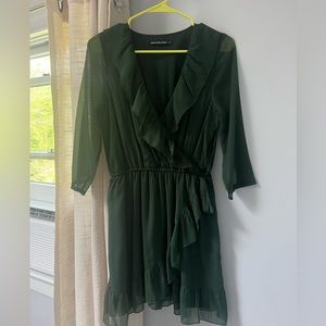Abercrombie Green wrap dress size small